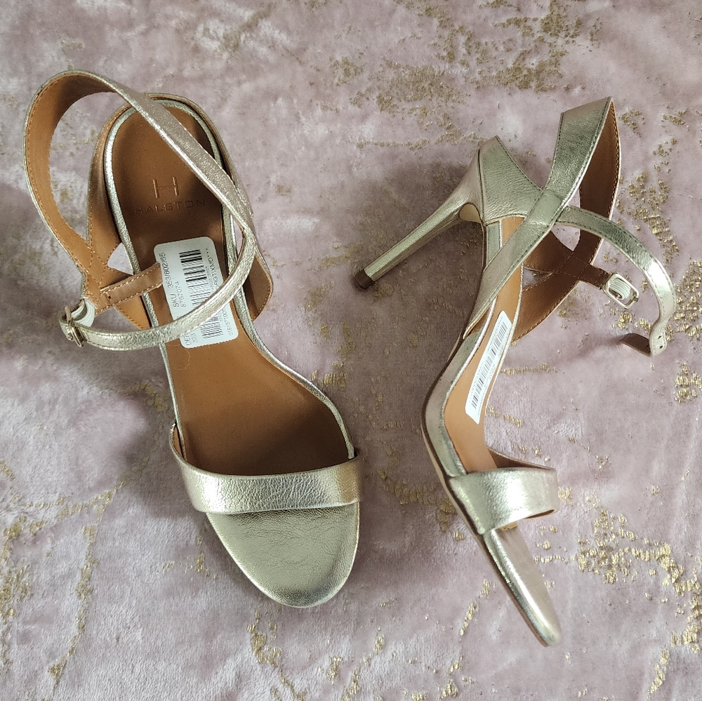 H HALSTON | Womens Gold Heels Ainsley